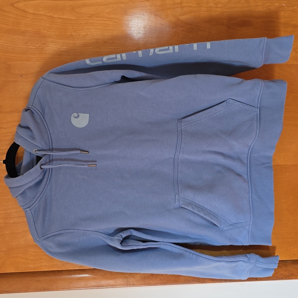 Women's Carhartt Hoodie, Medium. Periwinkle in color.